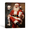 Humorous Santa Bathroom Framed Canvas Wall Art, Funny Christmas Decor