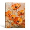 Textured Orange Poppy Flower Canvas Wall Art, Abstract Floral Impasto Oil Painting Print, Neutral Warm Tone Home Decor for Living Room Entryway