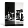 Black & White Split Kitchen Still Life Framed Wall Art Print