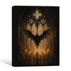 Gothic Bat Cathedral Window Candle Halloween Framed Wall Art Print