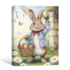 Easter Bunny Holding Egg Basket Canvas Wall Art