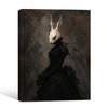 Elegant Victorian Bunny Lady Gothic Canvas Print Dark Moody Wall Art Halloween Gothic Bedroom Decor