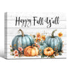 Happy Fall Y'all Teal Pumpkin Watercolor Framed Wall Art Print