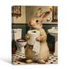 Funny Rabbit Bathroom Toilet Paper Canvas Wall Art
