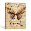 Let It Be Whisper Words of Wisdom Framed Wall Art Vintage Butterfly Music Lyric Print