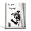 Black & White Funny Pitbull Wall Art Print, Are You Pooping Quote Dog Artwork, Novelty Bathroom Wall Decor