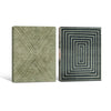 2 Piece Neutral Vintage Linear Abstract Canvas Prints Mid Century Modern Textured Tribal Pattern Wall Art