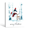 Merry Christmas Snowman Deer Cardinal Framed Wall Art Christmas Decoration