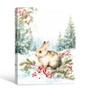 Winter Bunny Rabbit Framed Wall Art Watercolor Christmas Forest Print
