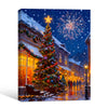 Christmas Town Street Night Fireworks Framed Wall Art Christmas Decoration