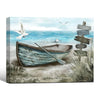 Nautical Vintage Boat Seagull Beach Quote Wall Canvas Art