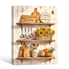 Rustic Sunflower Kitchen Shelf Wall Decor Canvas Print