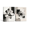2 Piece Monochrome Textured Floral Canvas Prints Abstract Geometric Poppy Painting Modern Neutral Organic Wall Art