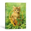 Cute Kitten Shamrock St Patrick Canvas Print