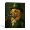 St Patrick's Day Golden Retriever Canvas Print