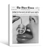 The Disco Times Disco Wave Just Say Hey Poster, Vintage Newspaper Black White Disco Ball Print, Aesthetic Dorm Bar Cart Wall Art