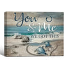 Coastal Sea Turtle Couple Wall Art with Inspirational Quote