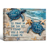 Coastal Sea Turtle Starfish Couple Wall Art with Love Quote