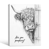 Funny Highland Cow Are You Pooping Canvas Wall Art Farmhouse Bathroom Decor