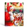 Santa With Kittens In Christmas Stockings Cute Pet Christmas Framed Wall Art