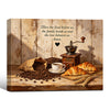 Bless The Food Before Us Coffee Croissant Canvas Wall Art