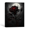 Gothic Dark Rose Moon Wall Art