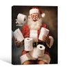 Funny Santa Holding Toilet Paper Rolls Framed Wall Art Christmas Decoration