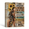 Inspirational I Am The Storm Canvas Print, Black Woman Sunflower Crown Motivational Quote Wall Art