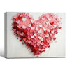 Valentine's Day Pink Red Layered Heart Canvas Wall Art, Romantic 3D Textured Love Heart Framed Canvas Print, Bedroom Couple Wall Decor