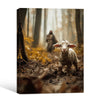 Autumn Woodland Jesus and Muddy Lamb Framed Canvas Wall Art, Religious Spiritual Farmhouse Home Wall Decor