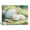 Sleeping White Bunny Easter Canvas Wall Art