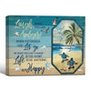Coastal Turtle Inspirational Quote Beach Wall Canvas Art
