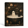 Vintage Ghost Bubble Bath Black Cat Halloween Framed Wall Art Print