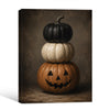 Vintage Stacked Pumpkin Jack‑O‑Lantern Halloween Framed Wall Art Print