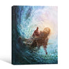 Inspirational Jesus Reaching Hand Wall Print, Christ Saving In Storm Waves Faith‑Based Christian Canvas Decor