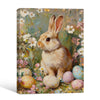 Bunny Pastel Easter Eggs Wildflower Meadow Canvas Wall Art