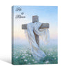 He Is Risen Wooden Cross White Cloth Easter Canvas Wall Art