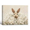 Bunny White Wildflower Field Canvas Wall Art