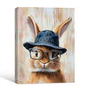 Hipster Bunny Portrait Canvas Print