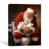 Funny Santa Hugging Toilet Paper Rolls On Toilet Framed Wall Art Christmas Decoration