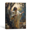 Inspirational Jesus Prayer Canvas Wall Art, Jesus With Open Uplifted Hands Garden Vintage Oil‑Style Religious Poster