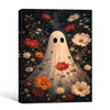 Vintage Ghost Wildflower Starry Night Halloween Framed Wall Art Print
