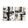 2 Piece Modern Neutral Brushstroke Abstract Canvas Prints Black Beige Textured Painting Organic Modern Wall Art