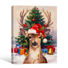 Christmas Reindeer Santa Hat Framed Wall Art Christmas Decoration