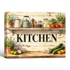 Rustic Kitchen Shelf Vegetable Canvas Wall Art