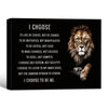 Modern Inspirational Wall Decor, Majestic Lion With Positive Quote I Choose To Be Me, Black Dark Background Motivational Affirmation Horizontal Canvas Artwork For Office & Home