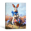 Blue Bow Bunny Easter Canvas Wall Art