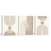 Set of 3 Neutral Boho Arch Geometric Canvas Prints, Mid Century Vertical Wall Art