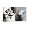 2 Piece Textured Abstract Floral Canvas Prints Monochrome Poppy Painting Modern Organic Neutral Wall Art