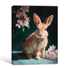 Bunny Pink Floral Dark Canvas Wall Print